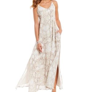 NWT ELAN Snakeskin Print Sleeveless Maxi Dress